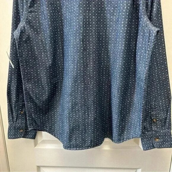 Old Navy Mens Shirt Long Sleeve Button Down Cotton Collared Blue White Large NWT - Picture 8 of 14